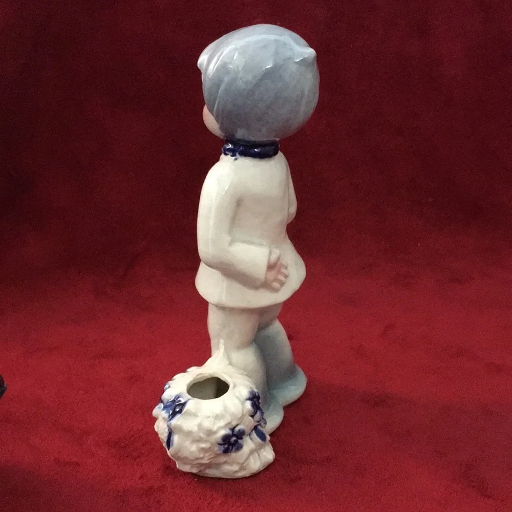 Goebel Ceramic Child Holding Flower in Right Hand Candleholder